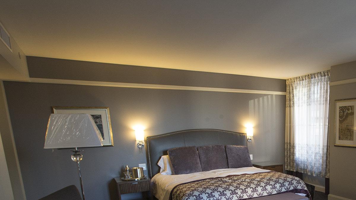 A room with a king-sized bed at the new Ambassador Hotel downtown. (Dec 21, 2012)