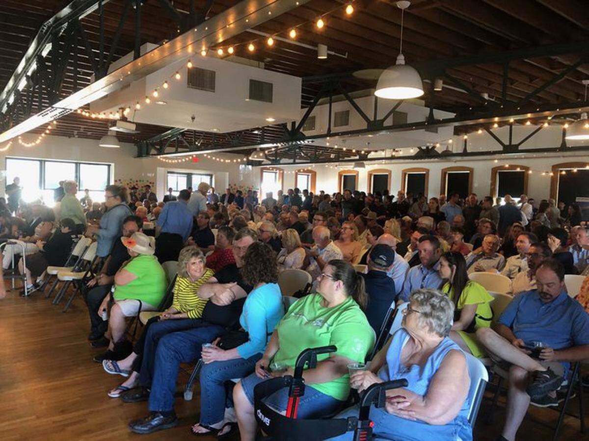 A public meeting on the Riverfront Legacy Master Plan at the Boathouse in Wichita. (July 31, 2019)