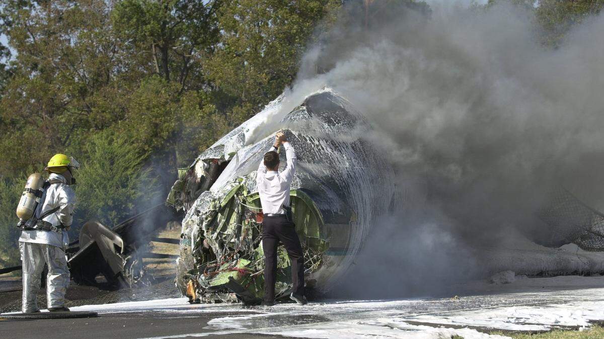 A Bombardier Challenger jet on a test flight crashed on takeoff from Mid Continent airport in 2000.
