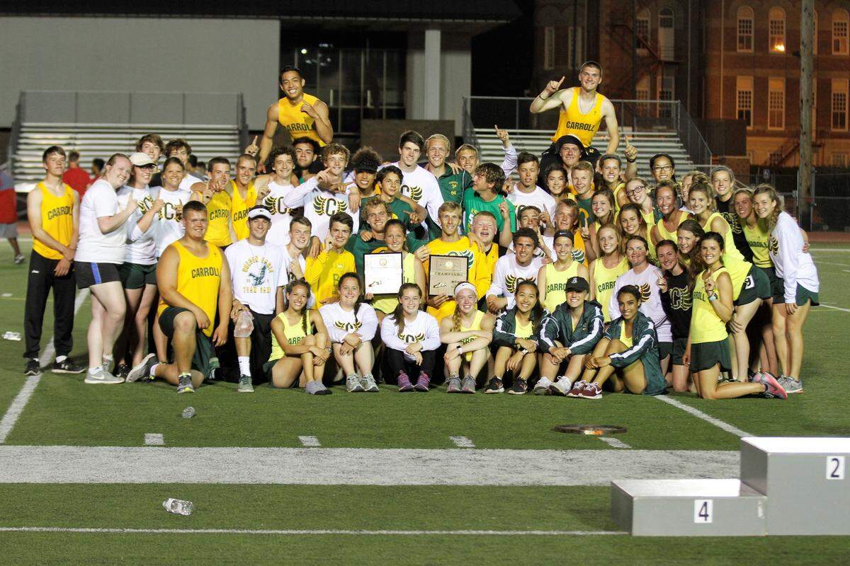 The Bishop Carroll Golden Eagles boys and girls track and field teams.