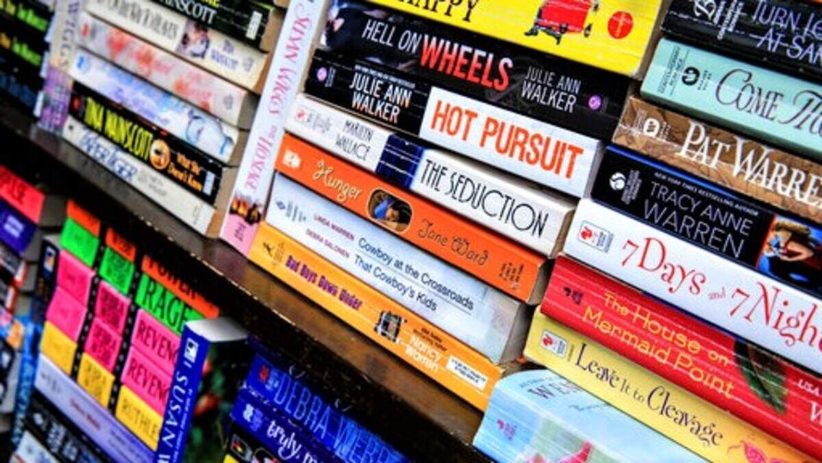 Several romance novels can be seen at The Book Market Sales And Trading Center in Crest Hill, Ill. (Feb. 13, 2020)