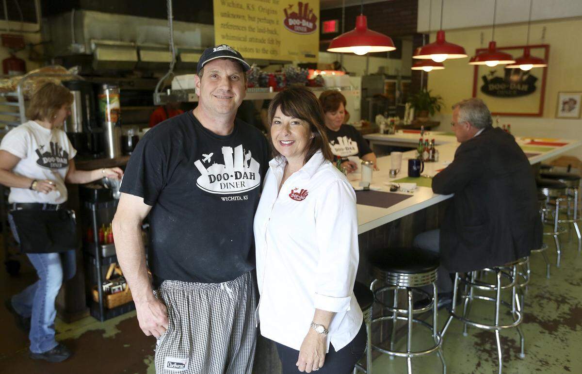 Doo-Dah Diner owners Patrick and Timirie Shibley are pictured in the restaurant in its early days, before its big expansion and remodel.
