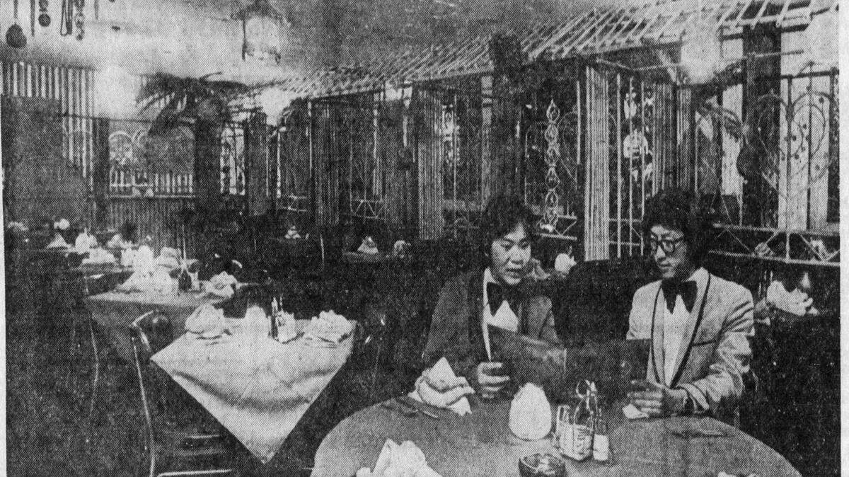 The managers of Diamond Head restaurant are pictured when the business first opened in Seneca Square in 1975.