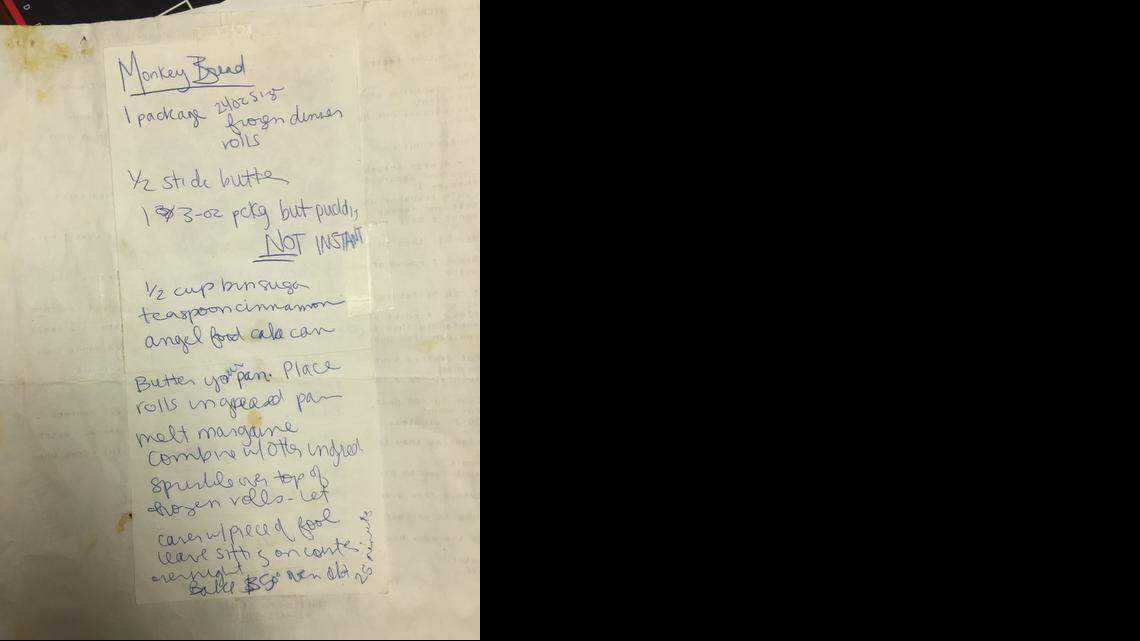 
At Denise Neil’s house, Christmas morning means monkey bread – sweet, sticky and crafted using a recipe she copied from her mom many years ago. (Denise notes, by the way, that she uses only butter, not margarine. Even beloved traditions can stand a little tweak.)
