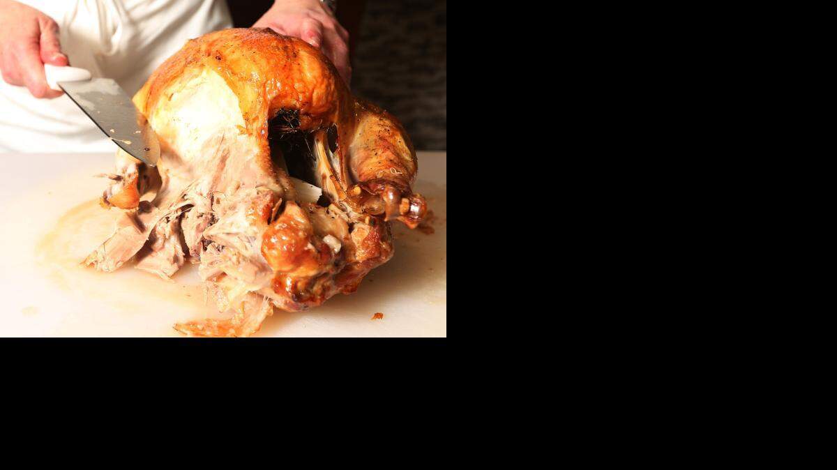 
3. On the side of the turkey, make a horizontal cut deep into the breast of the turkey, starting about where the leg had previously met the breast.
