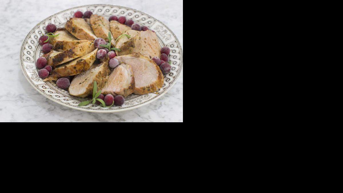 
Pork tenderloin is one of the most tender cuts of pork, making it perfect for roasted slice-and-serve bliss. 

