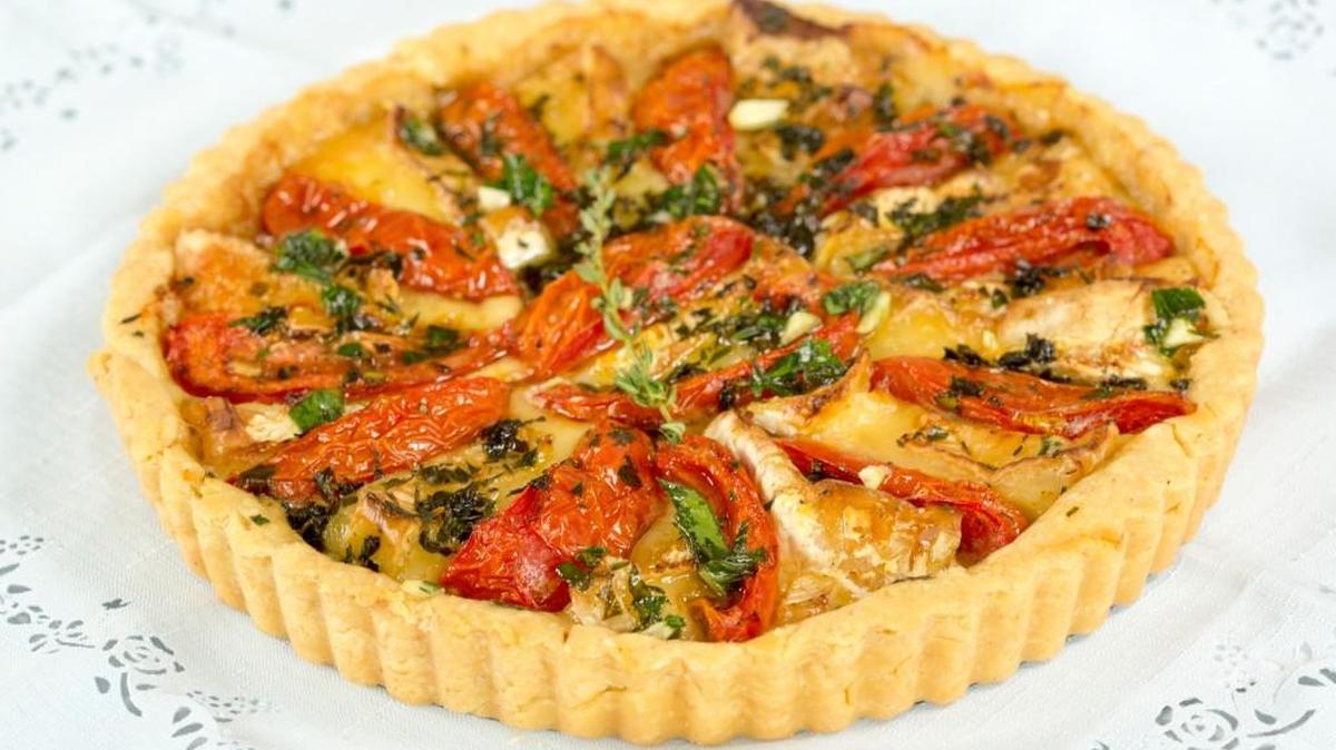 A tomato and Camembert tart is a brunch crowd pleaser.
