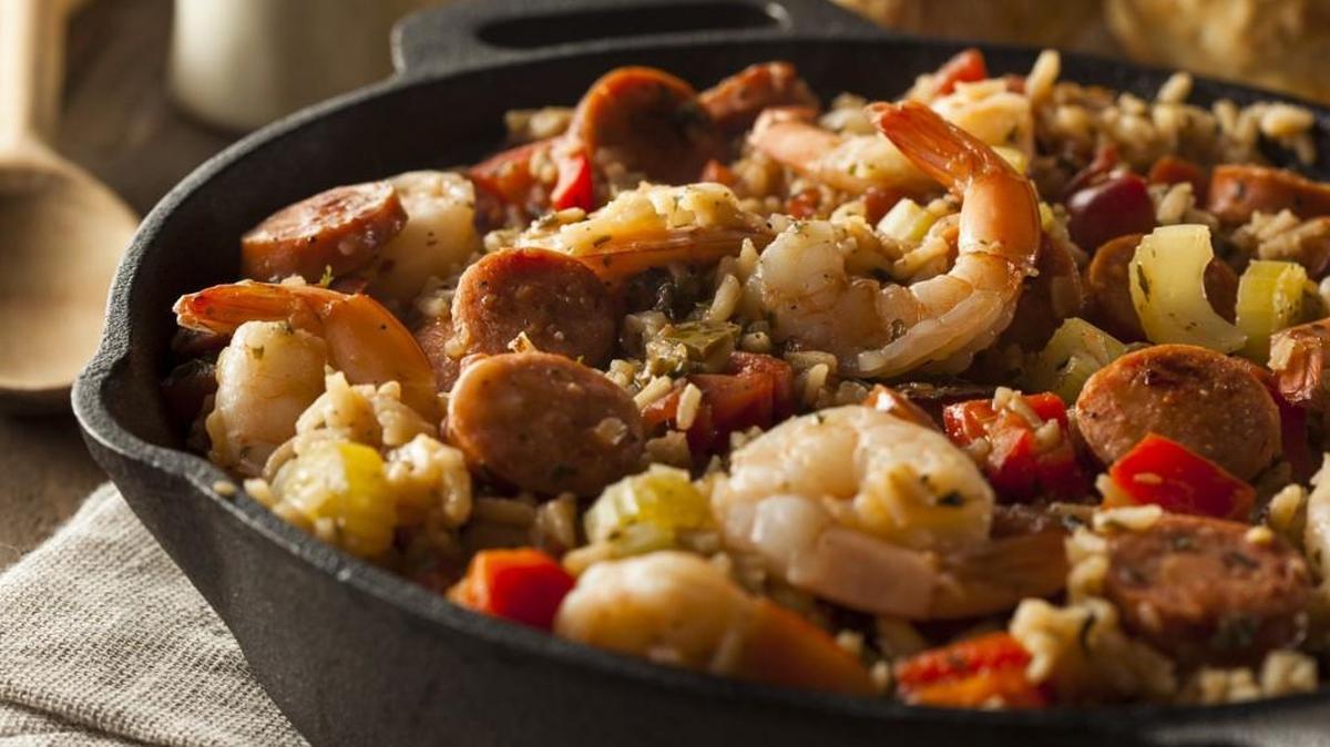Cajun Jambalaya with Sausage and Shrimp is a good cold-weather recipe.