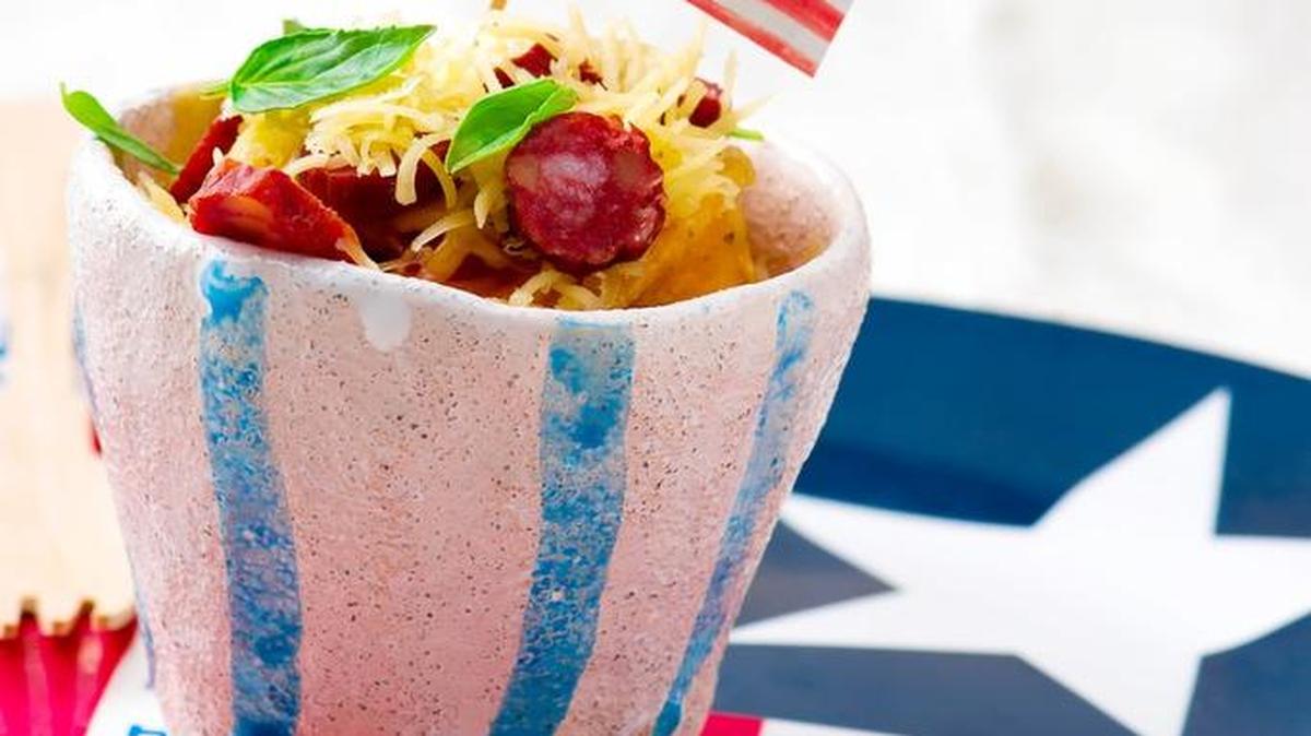 Throw some common ingredients into a mug, microwave for 90 seconds, and voila! Mug pizza is born.