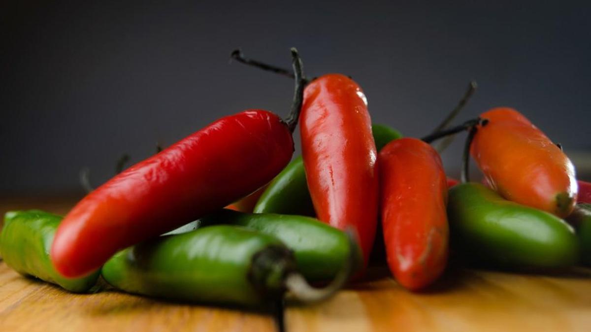 Serrano peppers provide the heat in this spicy dish.