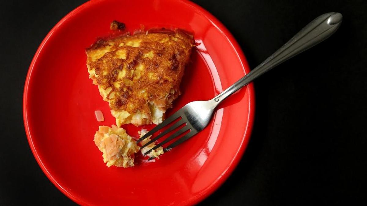 The No-Bagel Frittata is made with smoked salmon and cream cheese.
