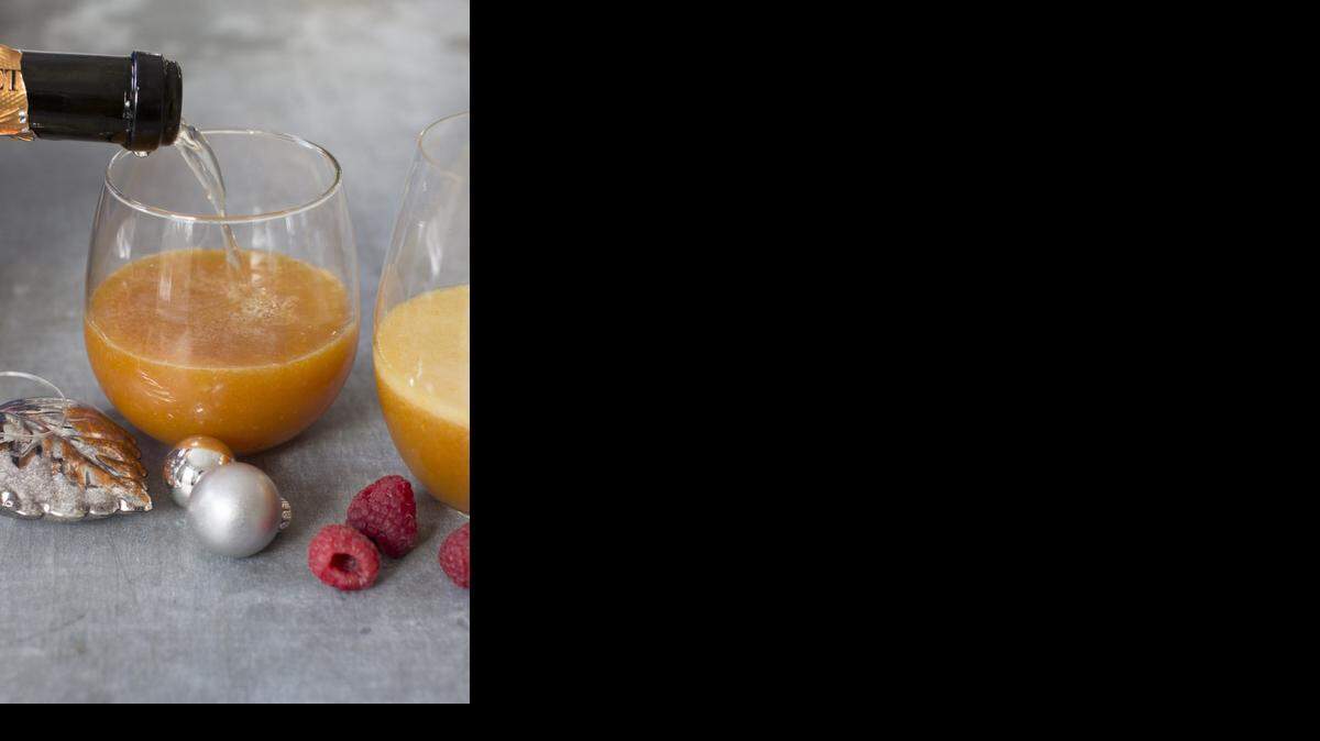 
While you could make this drink in January with peach nectar or frozen peaches, passion fruit pulp is an unexpected and delightful change.
