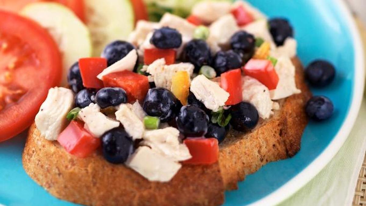 This chicken blueberry salad has all the right colors for the Fourth of July.