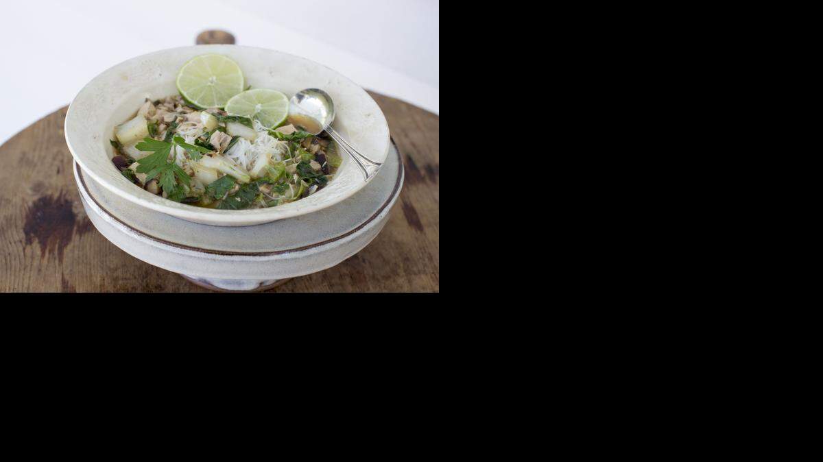 
The flavor of this Asian chicken noodle soup is enchanced by homemade chicken stock.
