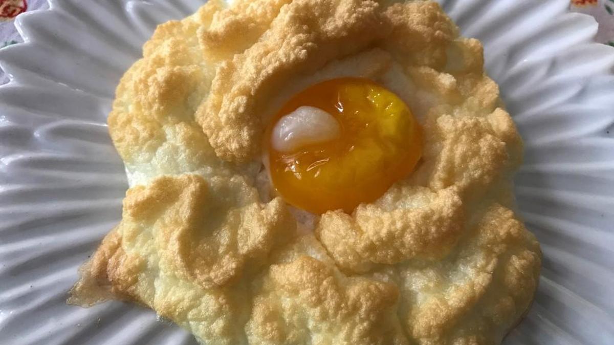 My stab at cloud eggs, a current Instagram sensation.