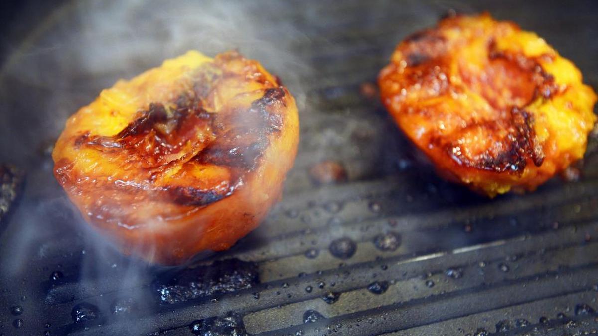Grilling fruit helps bring out their natural sugars.
