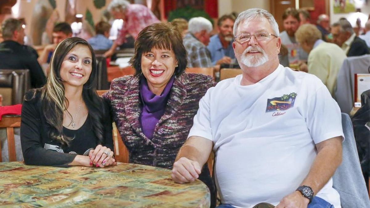 Michelle Chippeaux-Kammerer, center, leads a lupus support group that includes Burgandy Castillo, left, and Steve Hartman, right, and meets regularly at the Copper Oven.