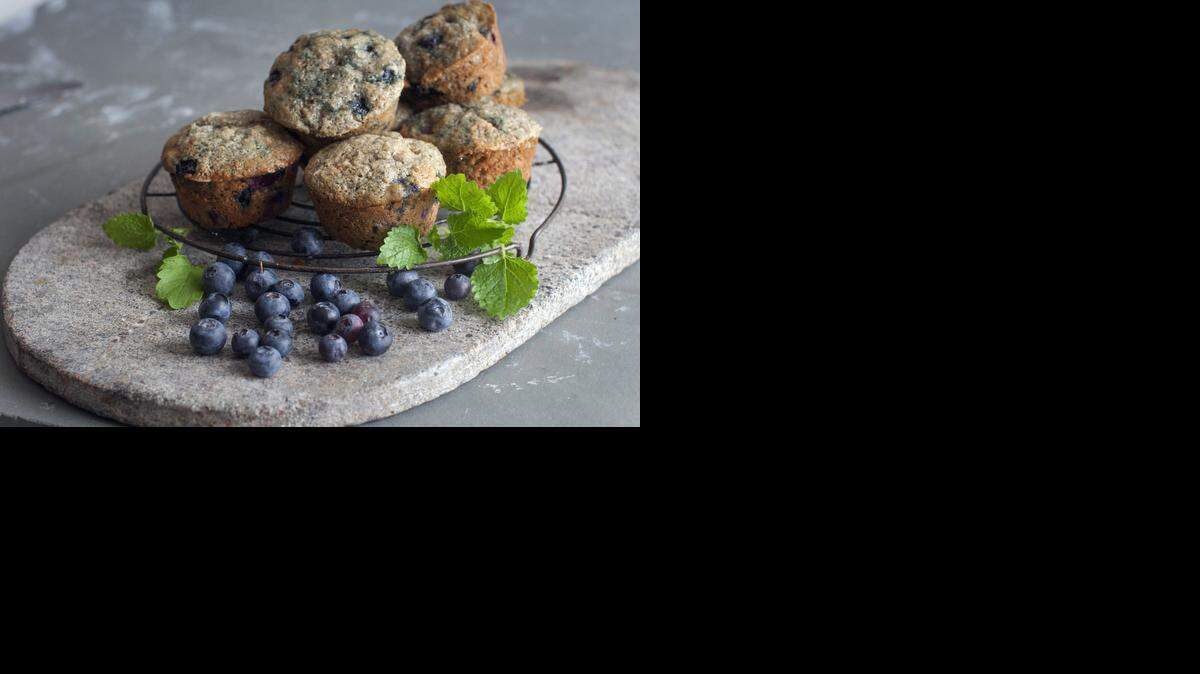 
These whole-grain, fruit-packed muffins can give your day a healthy start. 

