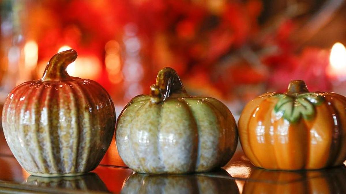 
You don’t have to break the bank when it comes to a little something for each guest to take home. These pumpkins were $1 each at Dollar Tree. 

