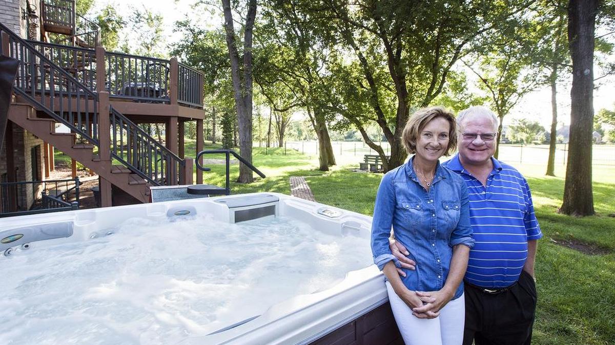 
Lisa and Steve Sutherland and their backyard hot tub. (Aug. 24, 2015)
