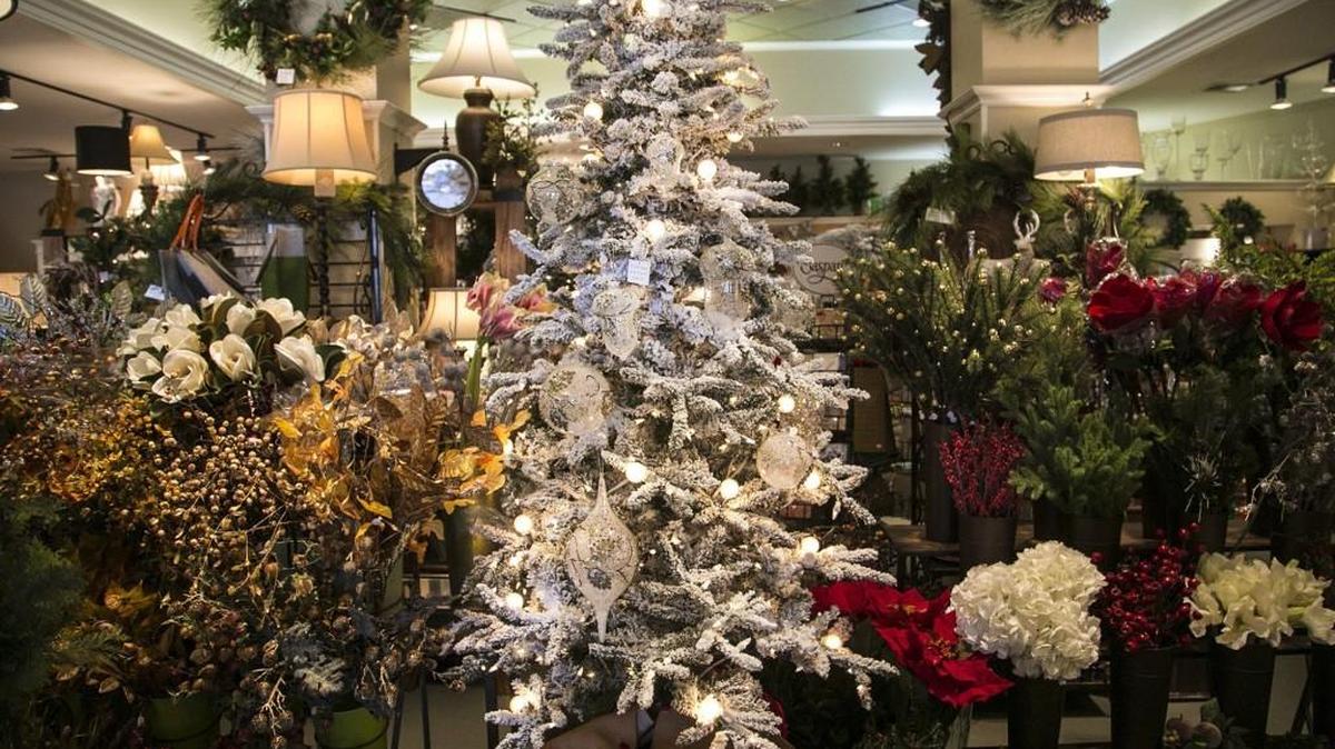 Flocked trees fit in with a trend in white for Christmas 2015.