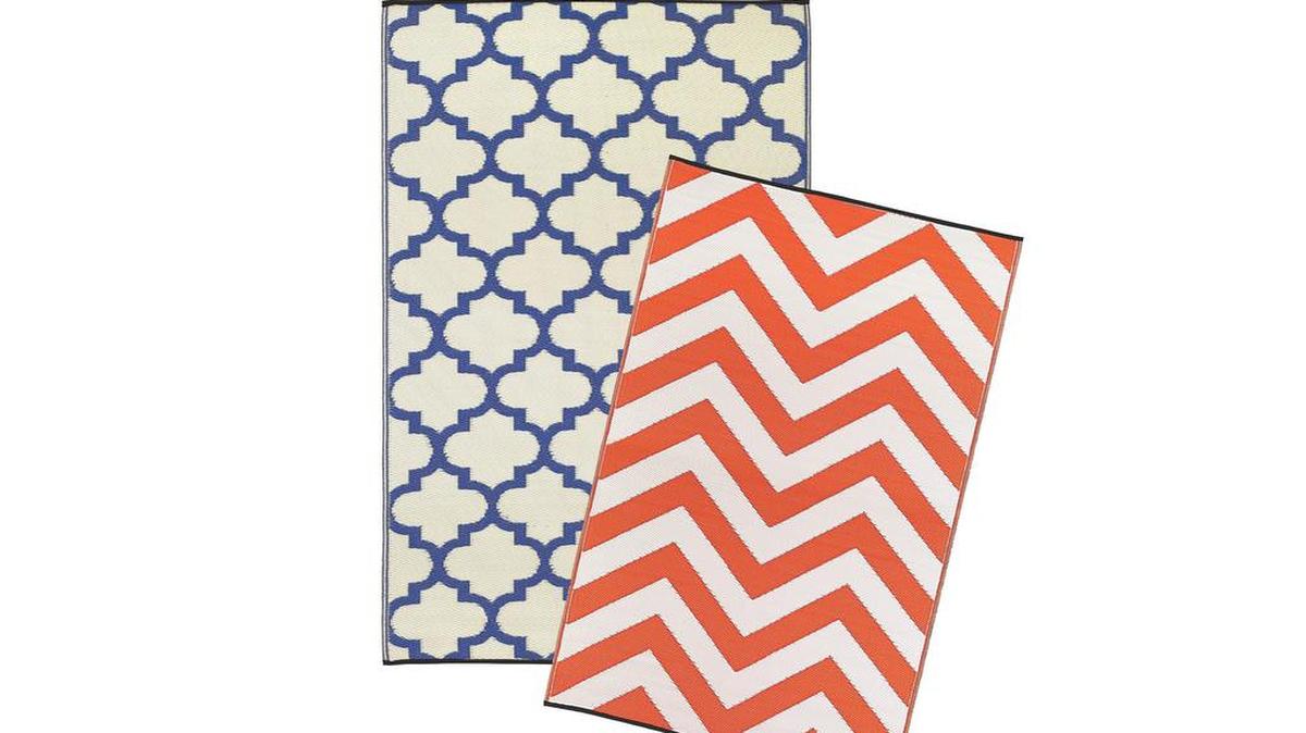 Recycled plastic outdoor rugs, $37, www.fabhabitat.com