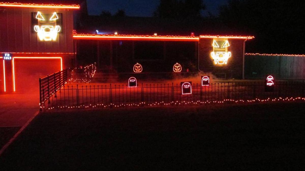 
Halloween lights at 
