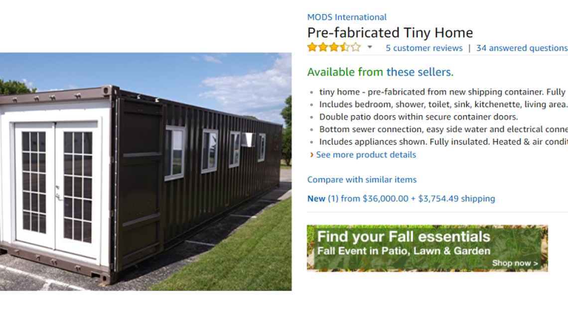 This tiny home can be shipped to you though Amazon.