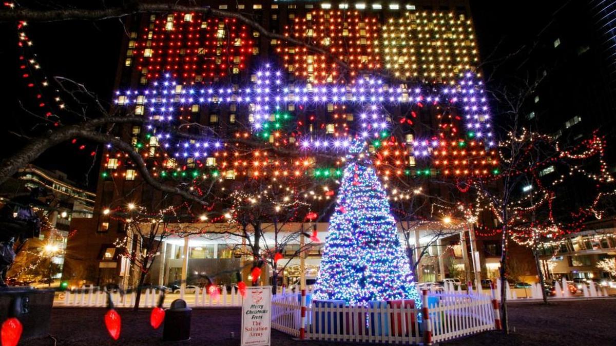 Kansas City has an annual Tree of Lights ceremony in Barney Allis Plaza.