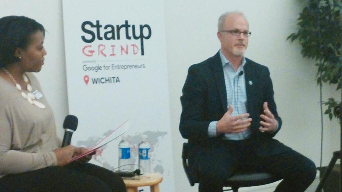Entrepreneur Brian Williamson, founder of JCB Laboratories, shares his story at Startup Grind on Thursday night. (Feb. 9, 2017)