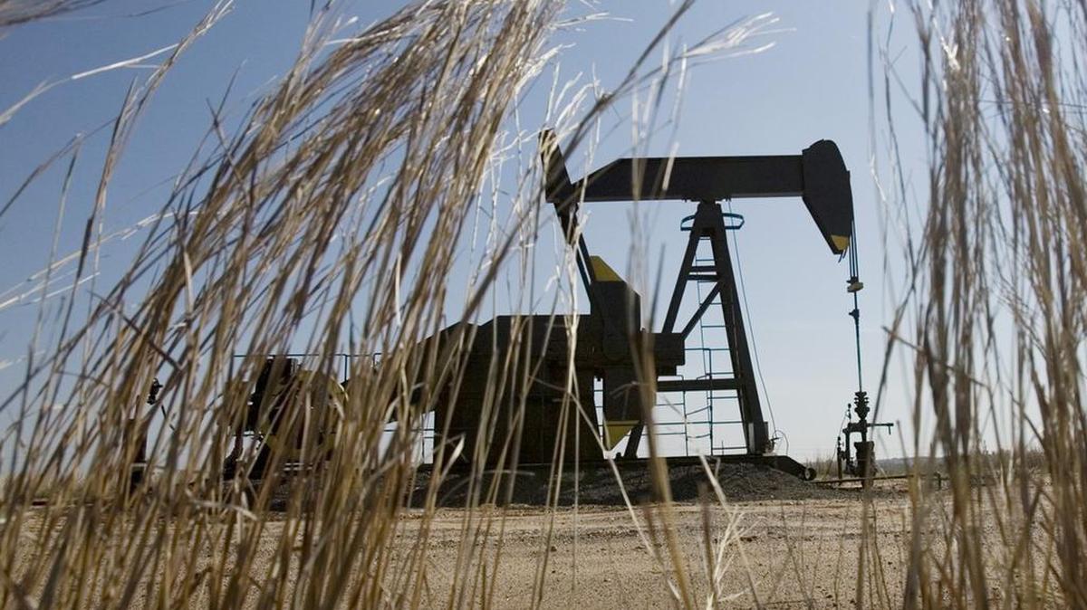 
An oil pump operates in a southern Kingman County oil field.
