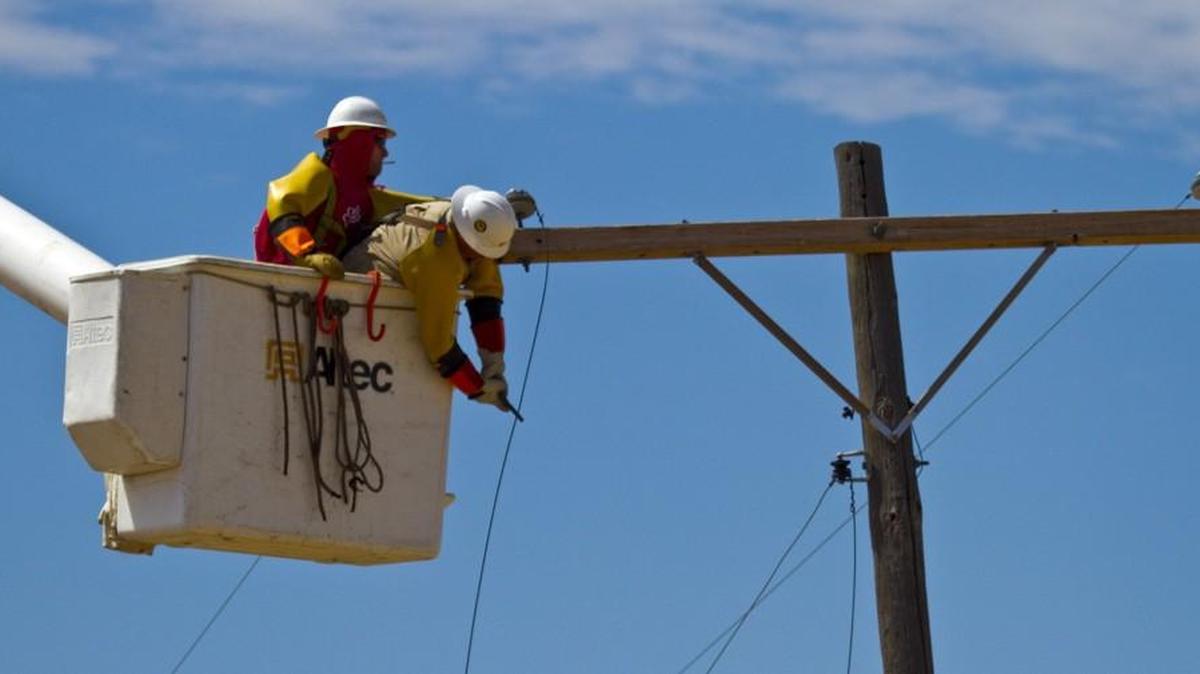 Westar Energy repairing electric lines in 2012.