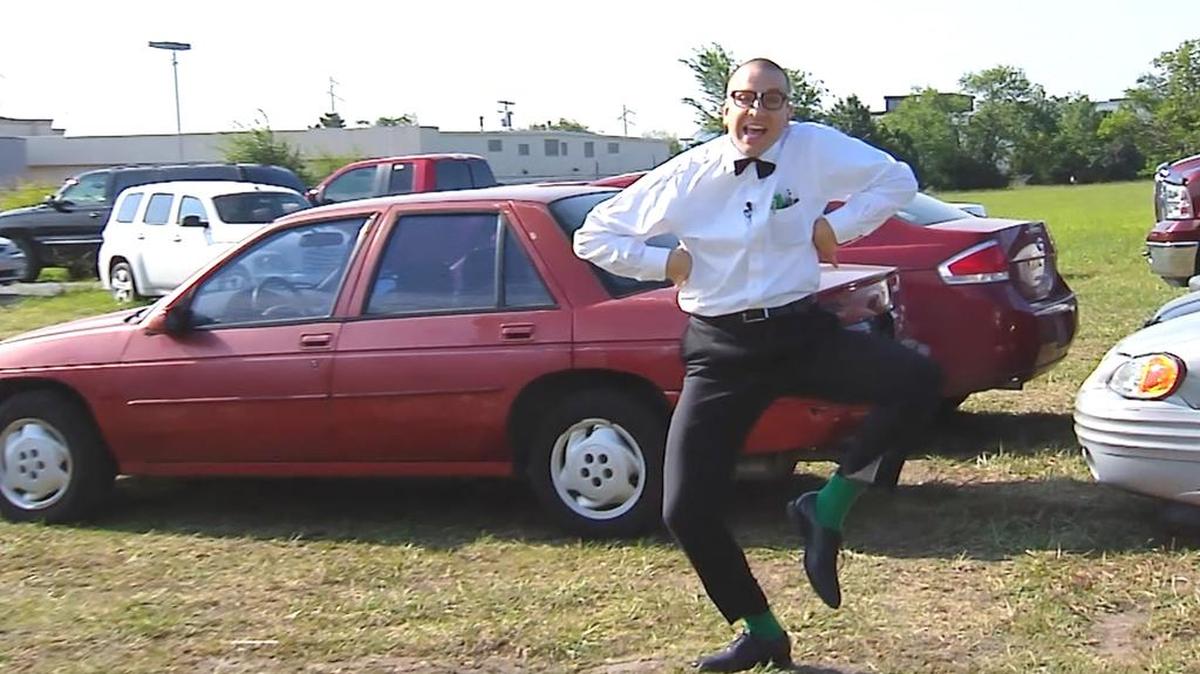 Aaron Wirtz, the zany former spokesman for Super Car Guys, in one of his commercials. (March 31, 2016)
