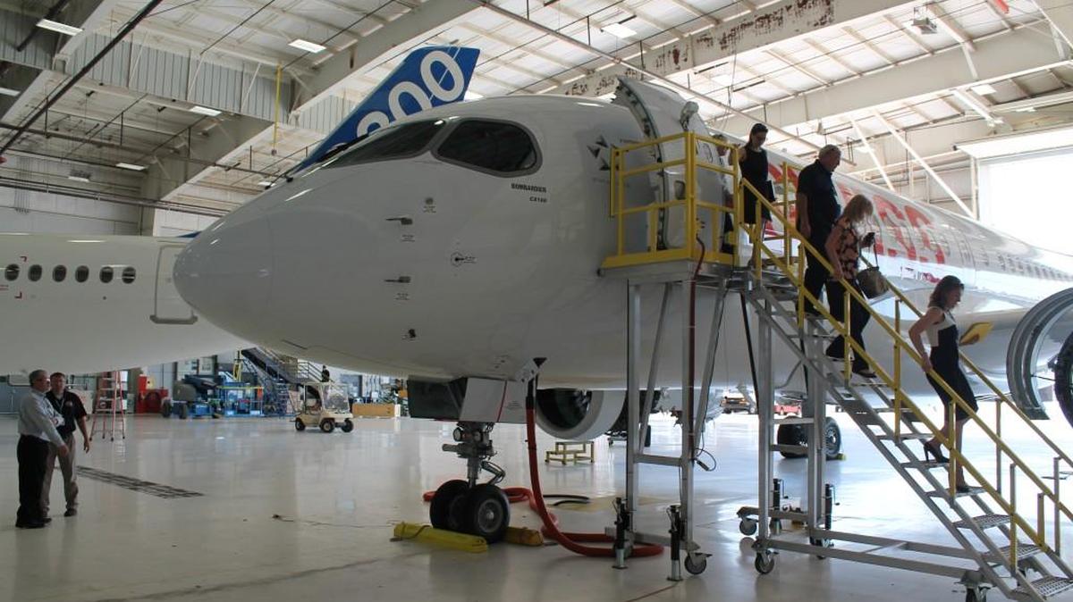 This Bombardier C Series CS100 in Swiss International Airlines’ livery is one of several CS100 aircraft that have undergone flight testing at the Bombardier Flight Test Center in Wichita.