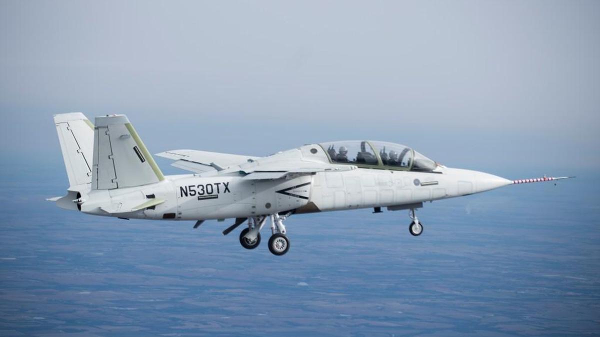 The first production-conforming Textron AirLand Scorpion jet, a multimission tactical aircraft, made its first flight from McConnell Air Force Base in December. (Dec. 22, 2016)