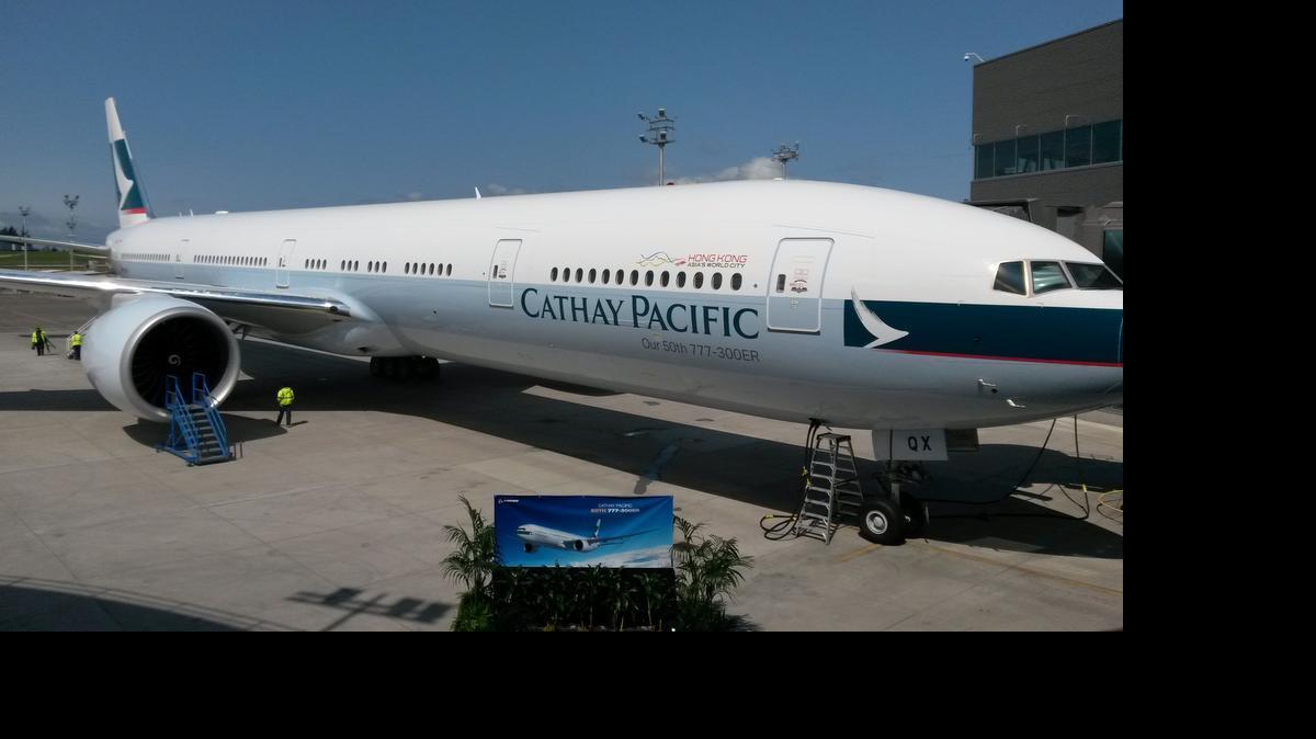 
Cathay Pacific received its 50th Boeing 777-300ER.
