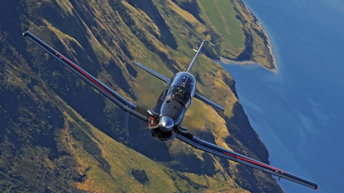 Beechcraft’s T-6C military trainer is an advanced version of its T-6A trainer.