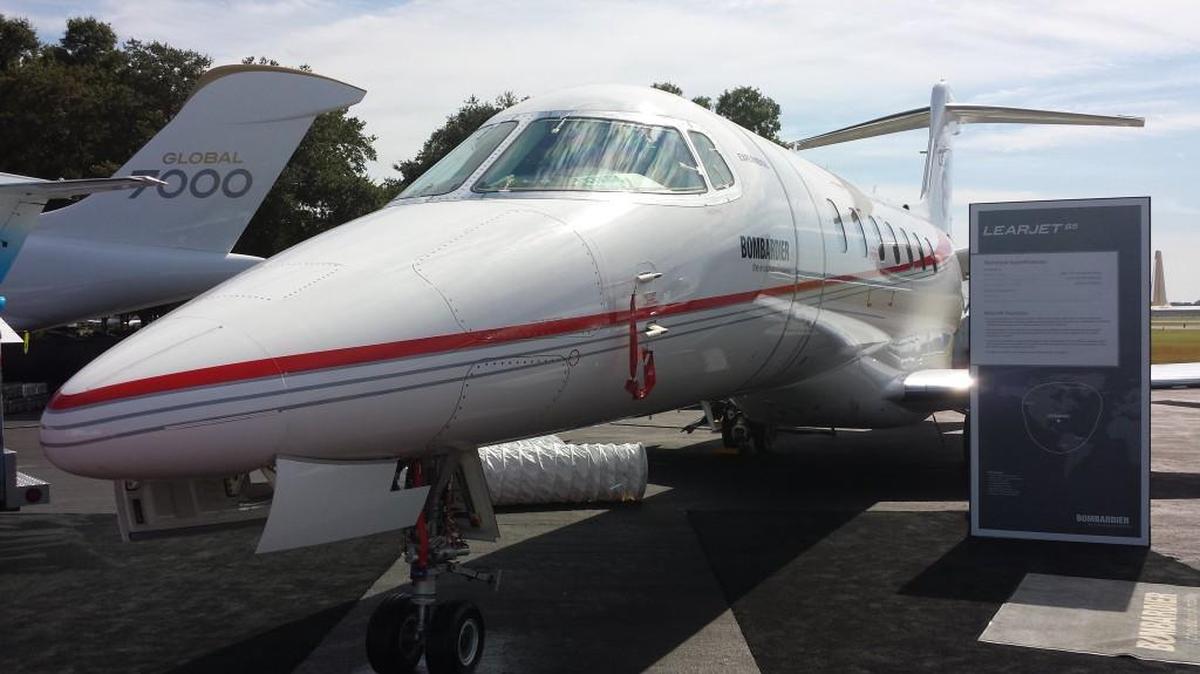 A Learjet 85 sits at at the Orlando Executive Airport last year during the National Business Aviation Association Convention. Bombardier announced Thursday it was canceling the Learjet 85 program.