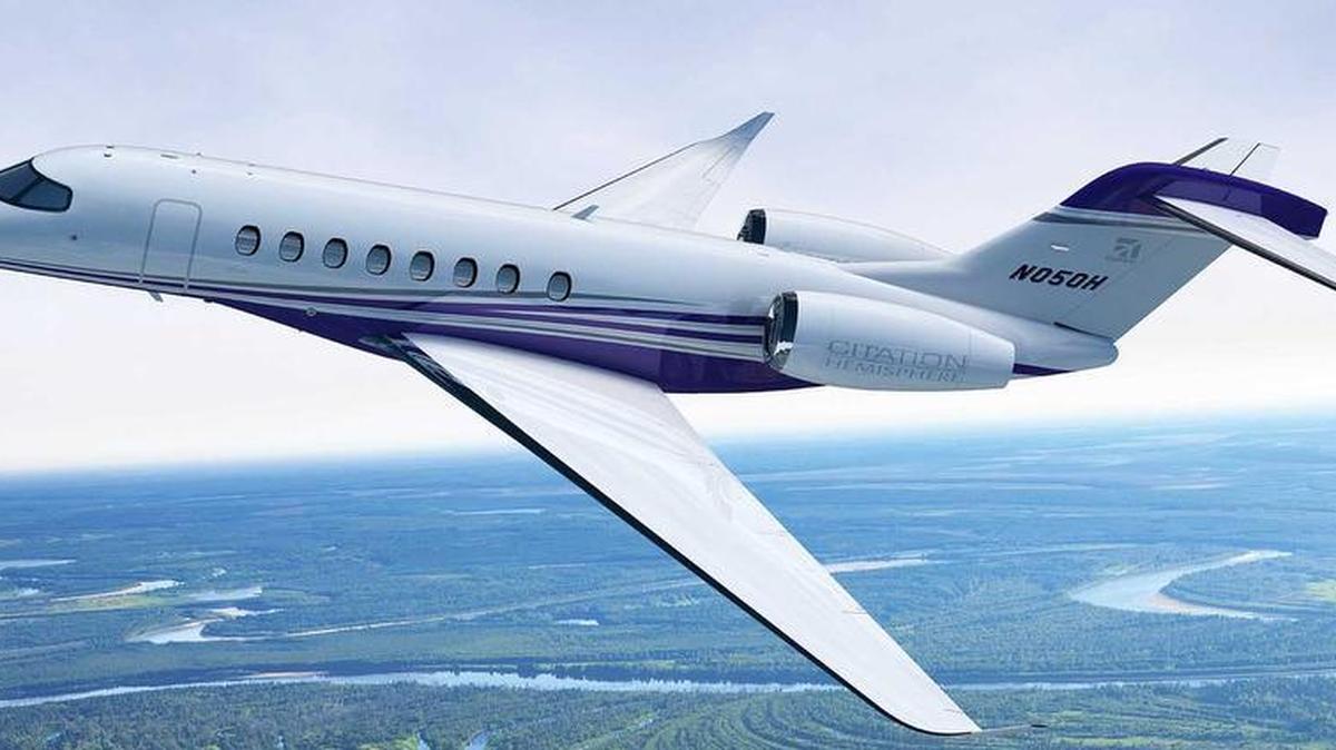An artist’s drawing shows the Cessna Citation Hemisphere.