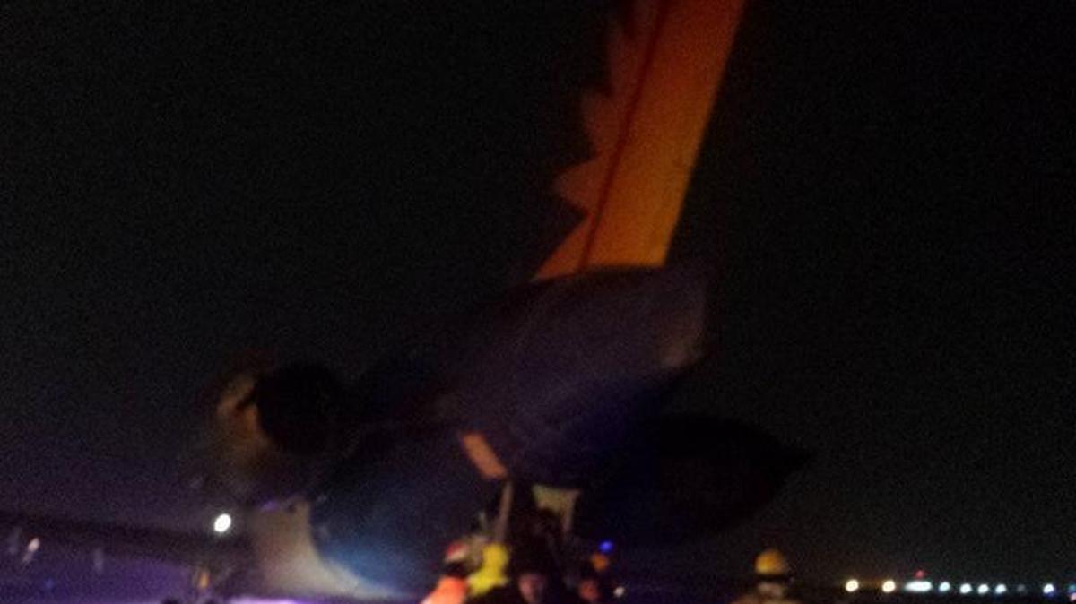 An Allegiant Air plane slid off the taxiway late Sunday night at Eisenhower airport.