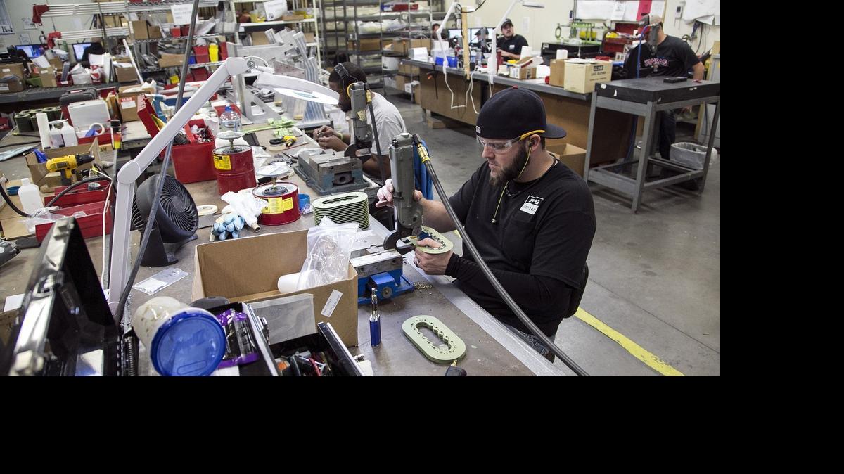 B&B Airparts workers assemble aircraft parts in 2015. B&B is one of 31 Kansas aviation manufacturers that will receive federal grant money to retain workers through the Aviation Manufacturing Jobs Protection (AMJP) program.