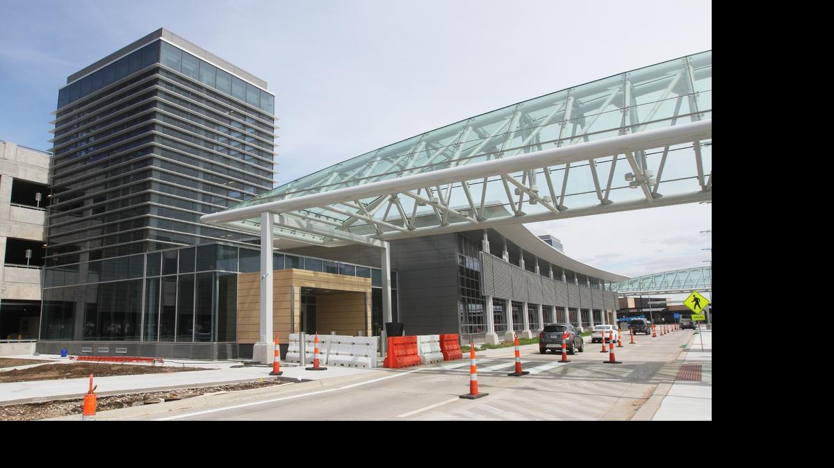 
The parking garage and rental car area of the new Wichita Dwight D. Eisenhower National Airport will open a week earlier than the terminal, which is scheduled to open June 3. (May 21, 2015)
