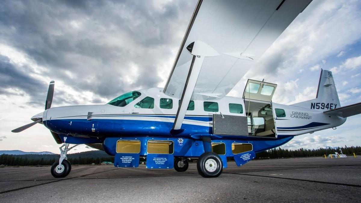A Cessna 208B Grand Caravan EX turboprop airplane