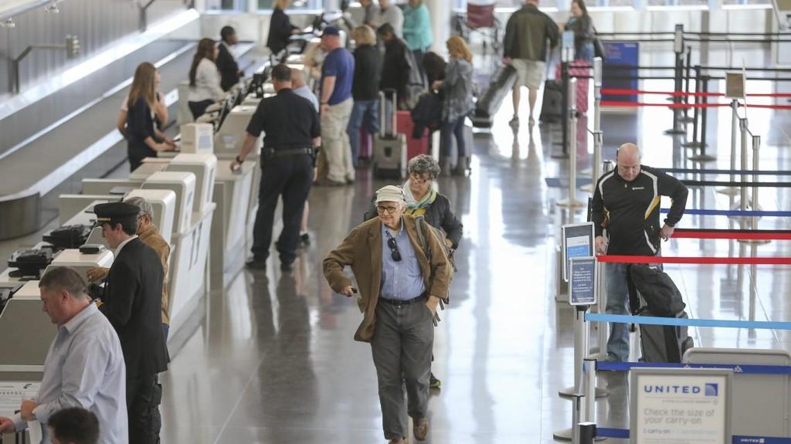 Passengers check in and head to their gates at Eisenhower National Airport.
