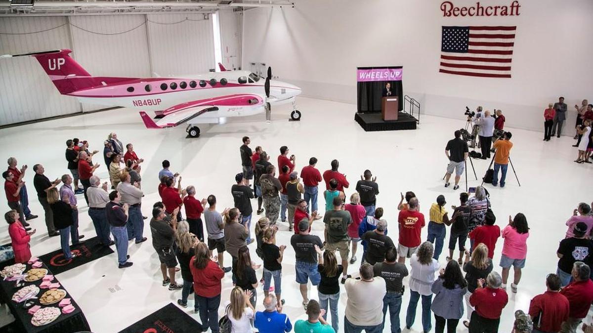 Wheels Up, a New York-based private aviation membership company, took delivery of its 35th Beechcraft King Air 350i in August in Wichita. This airplane sports a unique pink paint scheme, which Wheels Up will use to support the Dubin Breast Center at The Mount Sinai Hospital in New York City.
