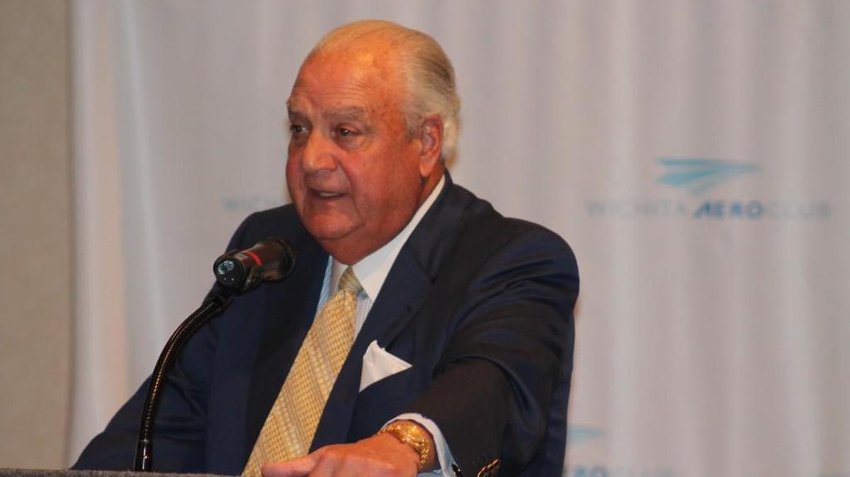 
Brian Barents speaks at the Wichita Aero Club’s September luncheon on Monday. Barents is co-chairman of supersonic business jet developer Aerion Corp.
