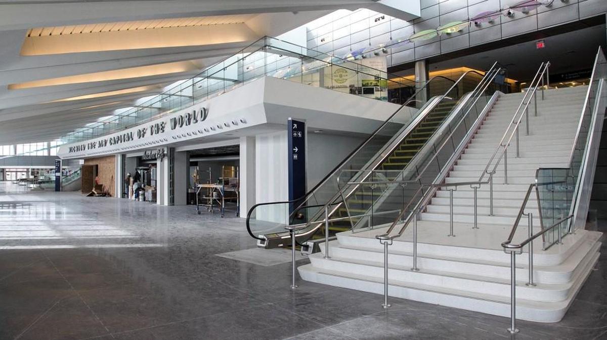 The new atrium at the Wichita Dwight D. Eisenhower National Airport terminal opened in 2015. Passengers using the airport lately might have noticed the lack of internet connection.