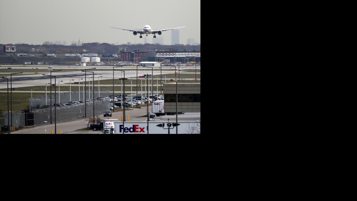 
A United Airlines flight lands in November at O'Hare International Airport in Chicago. 
