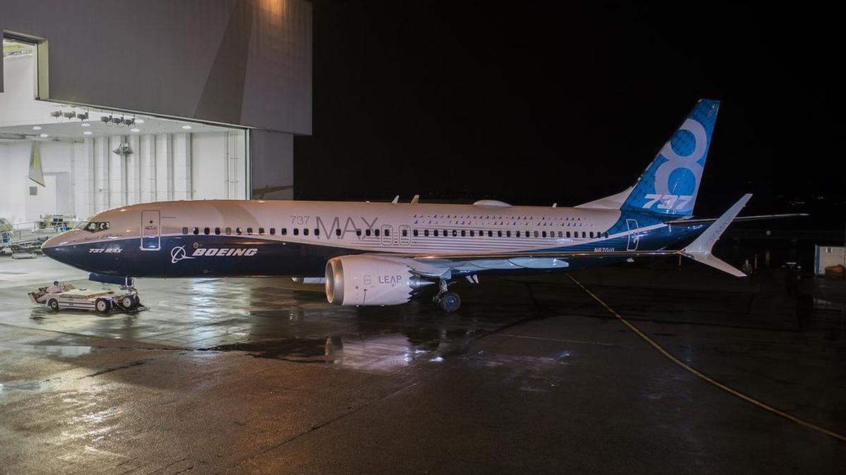 Boeing said it formally rolled out its first 737 Max on Tuesday morning at its assembly plant in Renton, Wash.