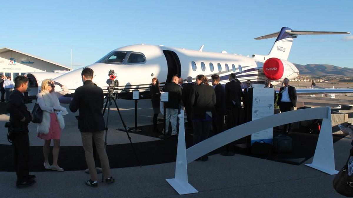 Textron Aviation unveiled its Cessna Citation Longitude in November 2015 at the National Business Aviation Association convention in Las Vegas.